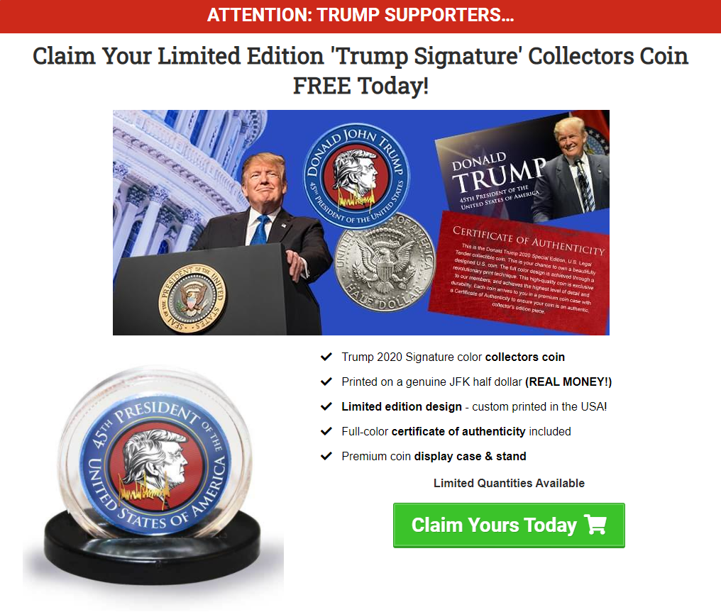 Get the Limited Edition Trump Signature Collectors Coin FREE Today